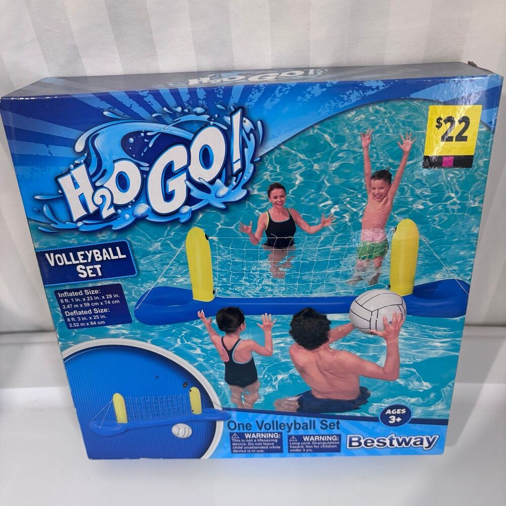 Floating Pool Volleyball Set Inflatable Water Game Net Ball Brand New NIB